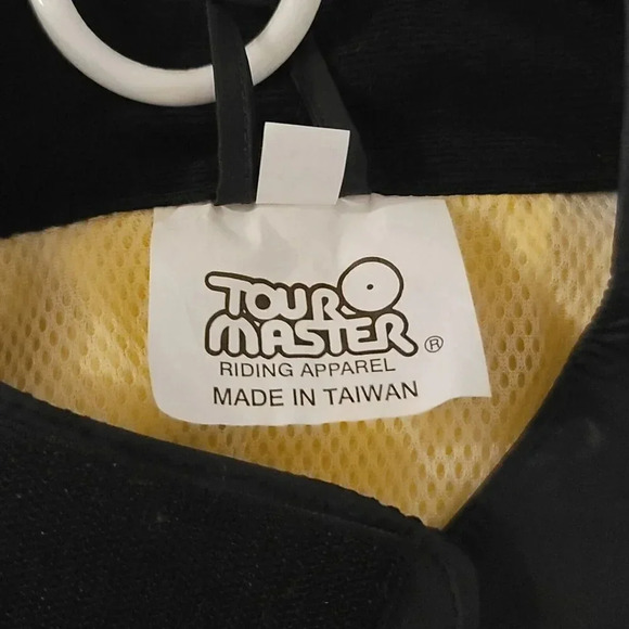 Tourmaster Motorcycle Rain Jacket Mens Yellow Black Lined Vented Sz XL 4 Pockets - Picture 6 of 13